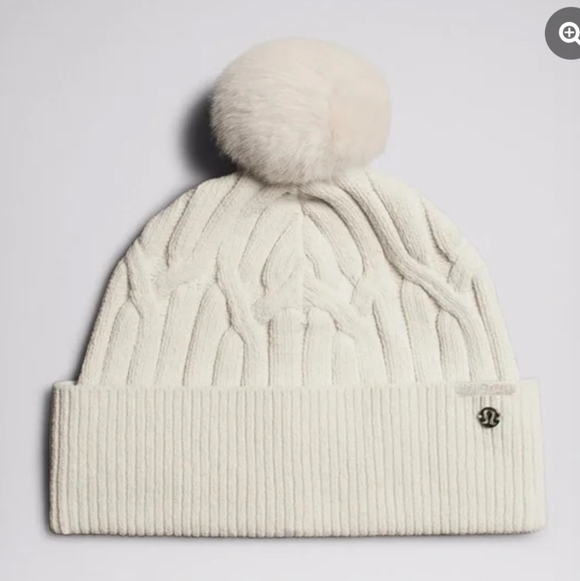lululemon athletica Accessories - NWT Lululemon Cable Knit Pom Beanie Oatmeal Ivory Off White Cream